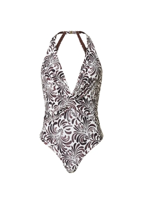 TWINSET botanical-print swimsuit - White
