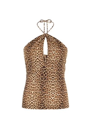 Roberto Cavalli halterneck animal-print top - Brown