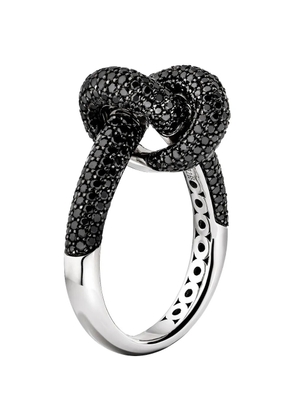 Engelbert black-diamond knot ring - Silver