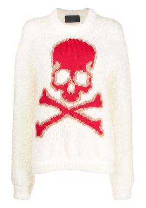 Philipp Plein Skull&Bones knitted jumper - White