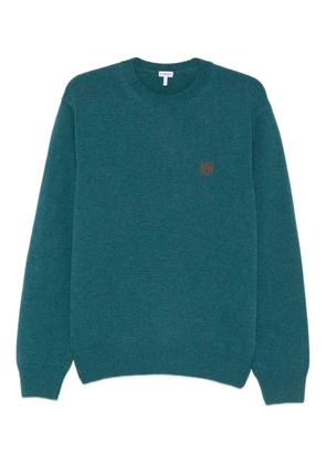 LOEWE logo-embroidered crew-neck sweater - Green