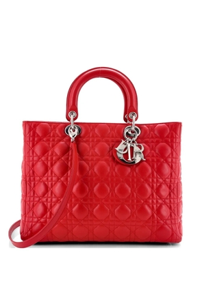 Christian Dior Pre-Owned Lady Dior Bag Cannage Quilt Lambskin Large tote bag - Red