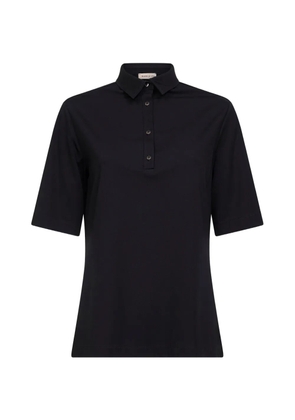 Blanca Vita collar-placket polo shirt - Black