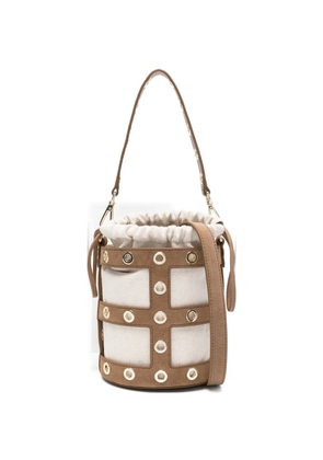 Maje eyelet bucket bag - Neutrals