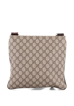 Gucci Pre-Owned Front Zip Flat Messenger Bag GG Coated Canvas Medium crossbody bag - Brown