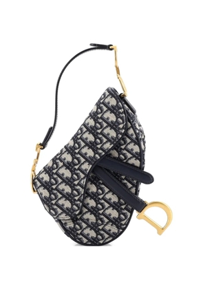 Christian Dior Pre-Owned Saddle Handbag Oblique Canvas Mini shoulder bag - Blue