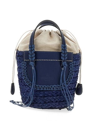 CUBA LAB Habanera woven top handle bucket bag - Blue