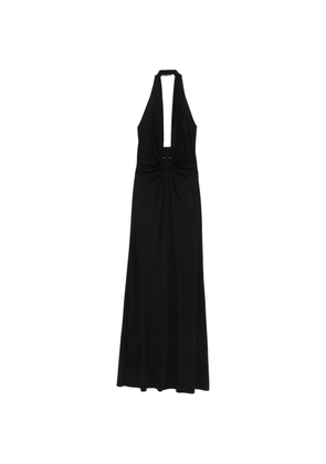 ALESSANDRO LEGORA halter-neck ring-detail maxi dress - Black