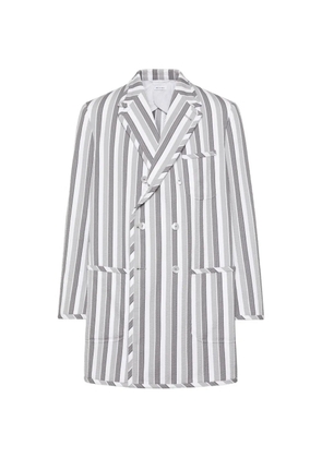 Thom Browne Repp striped seersucker jacket - White