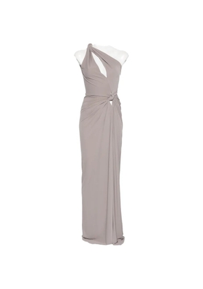ALESSANDRO LEGORA gathered V-neck maxi dress - Grey