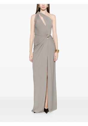 ALESSANDRO LEGORA gathered V-neck maxi dress - Grey