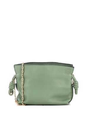 Loewe Pre-Owned Flamenco Knot Chain Clutch Leather Nano crossbody bag - Green