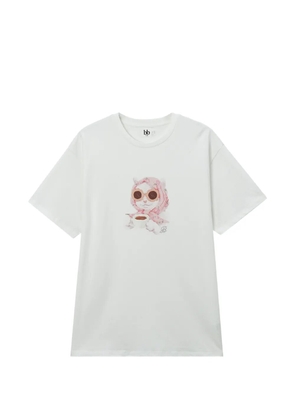 b+ab cat-print crew-neck T-shirt - White
