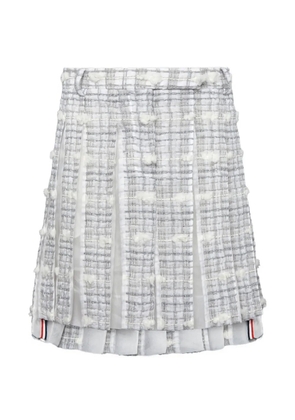 Thom Browne Repp striped pleated midi skirt - White
