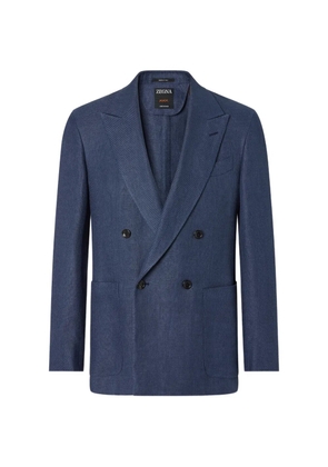 Zegna crossover linen jacket - Blue