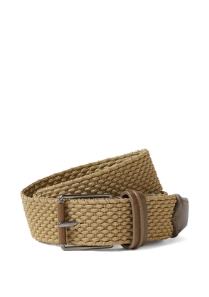 Zegna olive-green woven belt - Neutrals