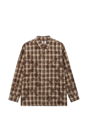 izzue plaid-pattern shirt - Brown