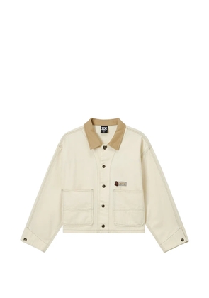 FINGERCROXX patch collar cotton jacket - Neutrals