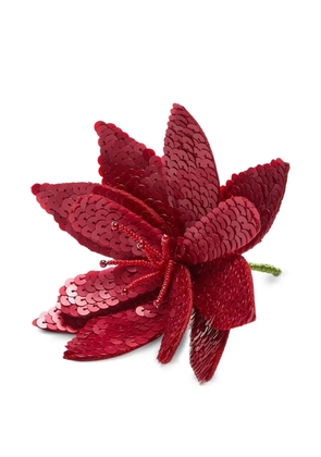 MALIPARMI sequin flower brooch - Red