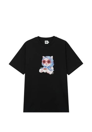 b+ab cat-graphic T-shirt - Black