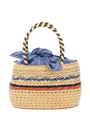 Exquisite J top-handle clutch bag - Neutrals