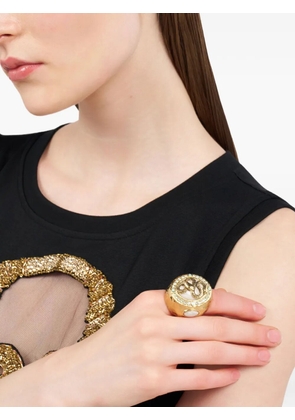 Roberto Cavalli Snake and Gemstone ring - Gold