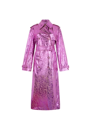 Roberto Cavalli metallic-effect trench coat - Pink