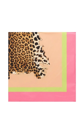 Roberto Cavalli Pop Print silk scarf - Orange