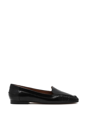 Pollini scallop-trim leather loafers - Black