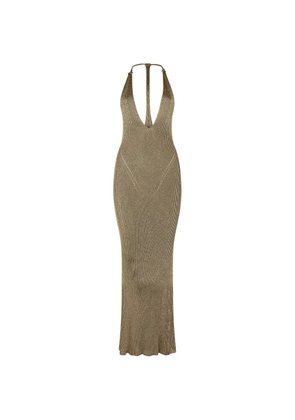 Roberto Cavalli ribbed maxi dress - Gold