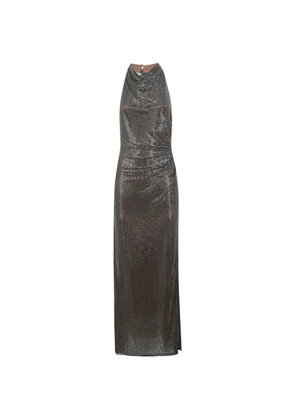 Self-Portrait rhinestone maxi dress - Silver