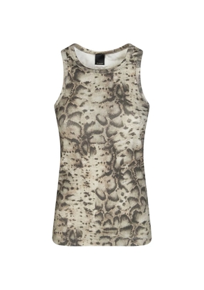 PINKO ribbed snake-print top - Grey