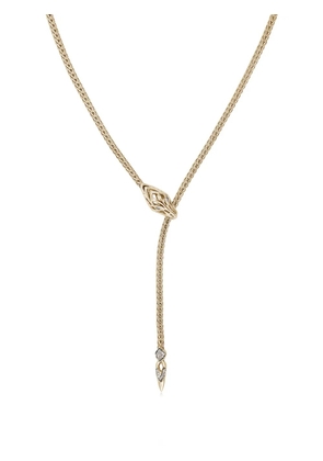 John Hardy 14kt yellow gold Naga Lariat white diamonds necklace