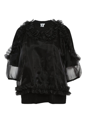 Noir Kei Ninomiya ruffled organza tee - Black