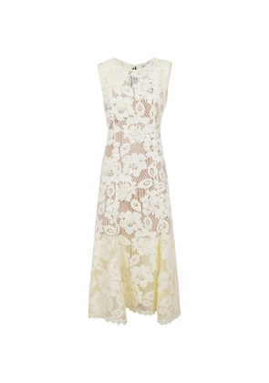 Self-Portrait floral-lace midi dress - Yellow