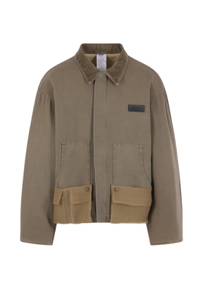 Magliano corduroy-collar shirt jacket - Green