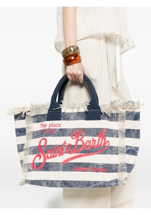 MC2 Saint Barth Vanity striped fringed tote bag - Blue