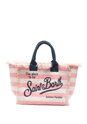 MC2 Saint Barth Vanity fringed striped tote bag - Pink