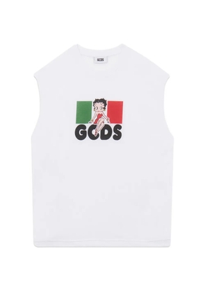 GCDS x Betty Boop sleeveless cotton T-shirt - White