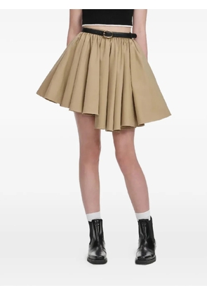 Self-Portrait pleated asymmetric skirt - Neutrals