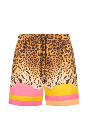Roberto Cavalli leopard-print swim shorts - Yellow