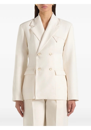 Manière De Voir Maia double-breasted marble-button blazer - Neutrals