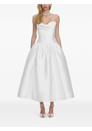 Self-Portrait sweetheart flared midi dress - White