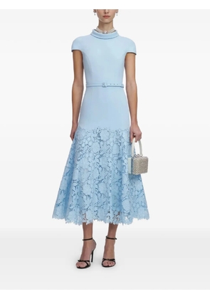 Self-Portrait lace belt midi dress - Blue