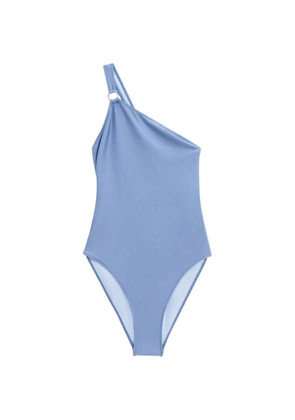 Filippa K asymmetric-neck ring-detail swimsuit - Blue