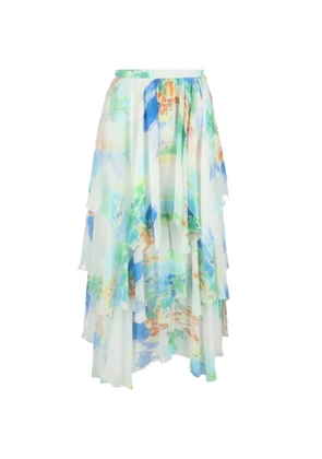 Celine Pre-Owned printed midi skirt - White