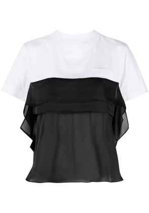 sacai semi-sheer panel T-shirt - Black