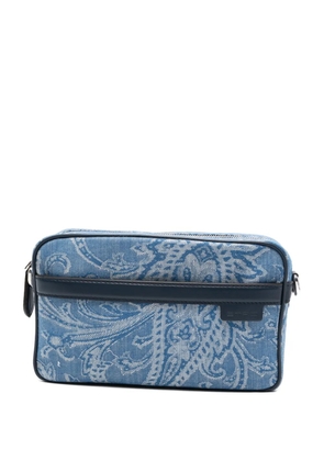 ETRO paisley denim messenger bag - Blue