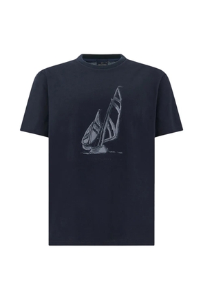 Paul & Shark graphic print structured T-shirt - Blue