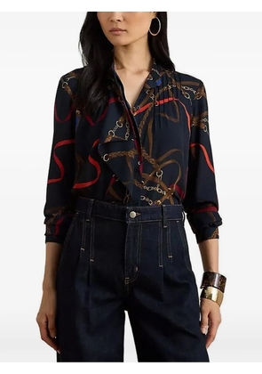 Lauren Ralph Lauren printed pleated shirt - Blue